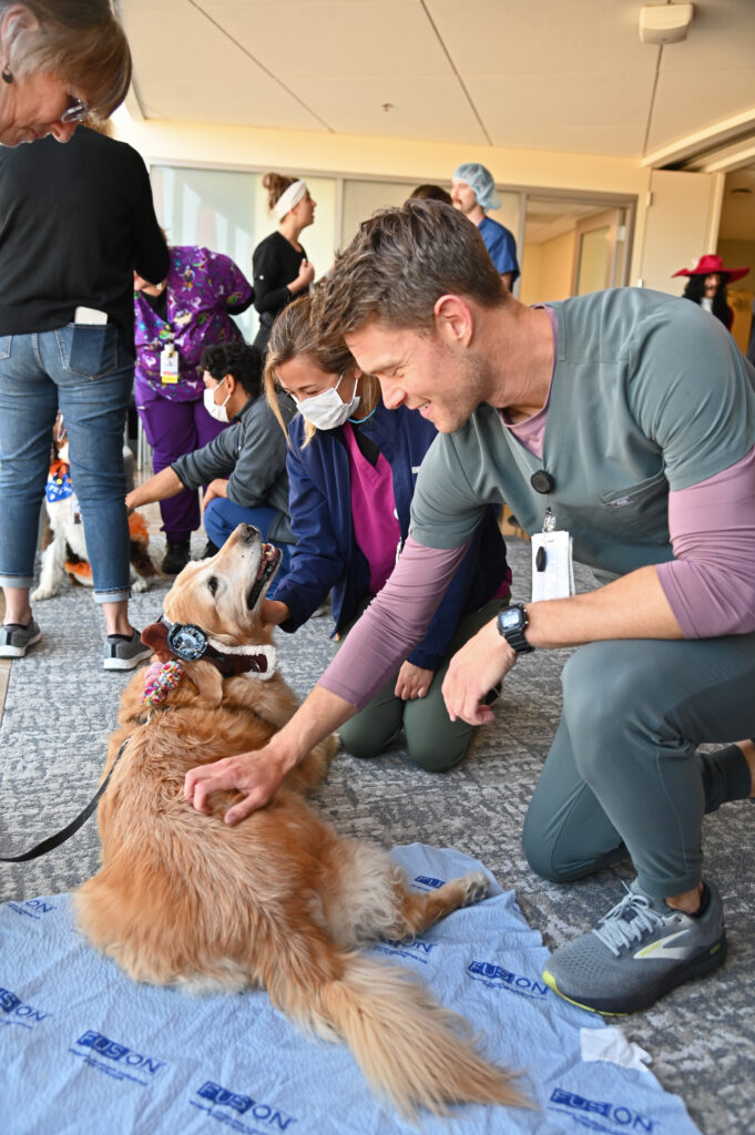 Retriever with healthcare worker