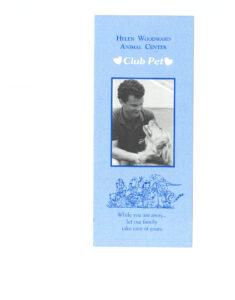 A brochure for Helen Woodward Animal Center's Club Pet