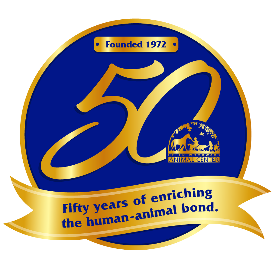 A logo to commemorate the 50th Anniversary of Helen Woodward Animal Center